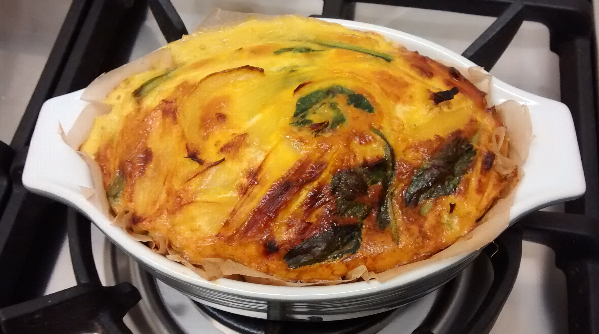 Swiss Chard, Tomato and Mushrooms Oven Baked Frittata